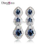 Factory Wholesale Best Quality Zircon Jewelry Baguette Multi Colored Stones Earrings thumbnail-2
