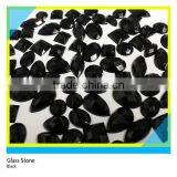 Flat Back Black Glass Material Chaton 2 Holes Sew on Glass Stone for Shoes Decoration thumbnail-1