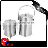 custom small stainless steel ice bucket and Tongs- double wall beer ice bucket with opener wholesale