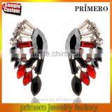 Angel Wings Designs Resin Plant Women Five Colors Glass Stones Stud Earrings