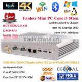 Mini PC Windows/Linux UMPC 16GB RAM 128GB SSD 500GB Laptop HDD 2Lan/HDMI/COM Core i3 5010U12V/6A Industrial Kiosk PC One SD Card