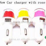 Wholesale Car Charger With Rose Pattern 5V 2.6A Car Charger