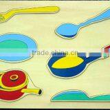 2016 Hot Selling Educational Wooden Toys Tableware Puzzle thumbnail-1