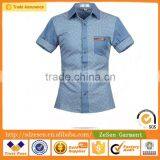 Customize OEM Man Denim Shirt Wholesale Blue Fishing Shirts From China thumbnail-4