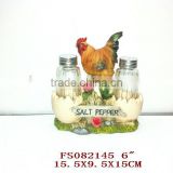 resin chicken figurine with salt pepper