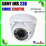 High Performance 1200TVL Sony IMX238 Color Video Camera CCD OSD Menu 2.8-12mm Zoom Lens Security Dome CCTV Camera thumbnail-1