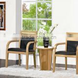 PVC cushion wood armchair set