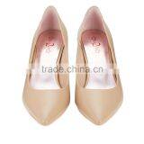 2016 Spring Summer Mid High Heel Pointed Toe Classic Ladies Breatheable PU Lining Comfortable Nude Sheep Skin Pump Shoes thumbnail-2