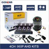 popular 4ch 960P cctv dvr kit ip camera system