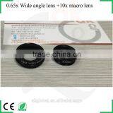 No Dark Corners Camera Lens 0.65x Wide Angle Lens + Macro Lens for Iphone 6 Samsung Galaxy s6