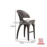 High Back American Style Outdoor Bar Chairs With Backrest Rattan Garden Stool thumbnail-2