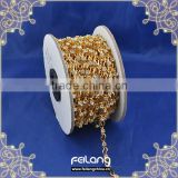 Feilang 6mm crystal stone cup chain with gold claw