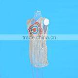 2015 New Hand Crochet Colorful Women Sleeveless Pullover for Lady Hollow Out V-neck