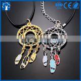 Custom Metal Craft Feather Shape Necklace Pendant thumbnail-1