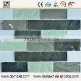 Gray White Black Strip Shape Cube Glass Mosaic Tile for Living Room Hallway Interior Wall Decoration thumbnail-1