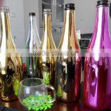 Handmade unique electroplated liquor bottles empty vase bottles champagne glass bottles