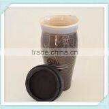 Coffee Travel Mug With Lid, Large Ceramic Commuter Mug With Handle, 24 oz Stoneware Coffee Mug thumbnail-4