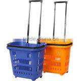 Hot Selling Shopping Supermarket Basket With Wheels