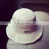 2016 Wholesale High Quality Knitted Sun Helmet Hollow Out Latest Design Ladies Summer Hat Fashion thumbnail-4