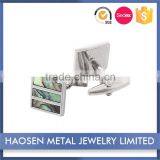 Super Quality Abalone MOP Blue Shell With Onyx Men'S Stone Rhinestone Cufflinks thumbnail-2