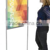Floor Standing Sign Holder for 24" x 36" Poster, Double Sided, Clear Lenses, Silver thumbnail-3
