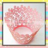 Laser Cut Hollow Out Pearl Party Greaseproof Paper Lace Cupcake Wrapper