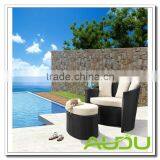 Audu Rattan Outdoor Daybed - Modular Black Rattan Daybed With Cushions thumbnail-1