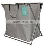 Household Essentials Double Rolling Laundry Hamper With 600D Oxford Cloth+aluminium Rack thumbnail-1