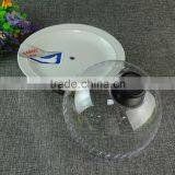 Wholesale Royal Luxury Ceramic Cake Stand For Restaurant Decorating Cake Tools WIth Glass Cover thumbnail-2
