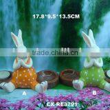 Ceramic Rabbit-porcelain Frog on Ball Garden Deco -animal Garden Decoration thumbnail-1