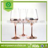 copper charger red wine glass white wine glass champagne glass goblet