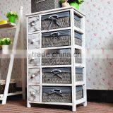 2016 High Grade Wicker Basket Drawers Wooden Cabinet thumbnail-4