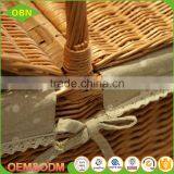 Custom China Hand Woven Eco-friendly Material Cheap Handle Empty Wicker Picnic Baskets With Lid thumbnail-6
