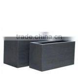 Matte Grey Fiberstone Pots, Polystone Planter, Fiberglass for Home and Garden thumbnail-1