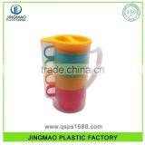 Fashionable FDA Parlor Use Plastic Water Jug With 4 Cups Set