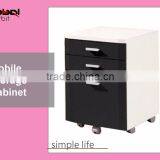 Rollling 3 Tier Drawer Mobile Storage Bedroom Table File Wooden Cabinet thumbnail-3