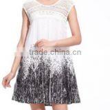 Retro Vintage Design Party Club Black a Line Lace Skirt/Ink Printing Skirt thumbnail-3