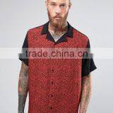 High Quality Custom New Design Revere Collar Short Sleeve Mens Printed 100% Viscose Lightweight Comfort Fit Casual Summer Shirts thumbnail-1