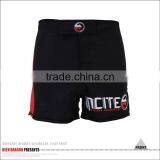 2016 NEW STYLE BLACK MMA SHORTS WITH LOGO ON THE BOTTON OF LEG OPENING thumbnail-3