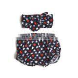 Soft Children Clothing Wholesale Cotton Baby Diaper Cover Bloomers Baby Girl Gingham Underwear With Baby Headband thumbnail-4