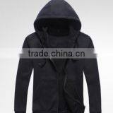 2017 Good Quality Professional Wholesale Custom Fleece Zipper Pocket Hoodies thumbnail-3