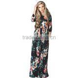 Floral Print New Cotton Women Maxi Dress 2017 Plus Size Summer Dress Long Frock Design thumbnail-4