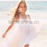 Baby Girl Ivory Lace Deep V Neck Beach Dress thumbnail-2
