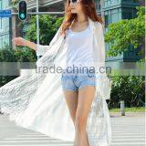 MOQ 1pc Hot Sale With Chiffon and Lace Patchwork Cardigan Long Lace t Shirt,t Shirt Women thumbnail-4