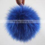 Myfur Royal Blue Genuine Dyed Fox Fur Bobble Wholesale Real Fur Accessory thumbnail-3