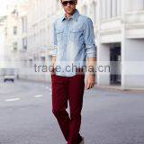 100% Cotton Fashion Style Men Fit Washed Denim Casual Shirt thumbnail-2
