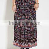 2016 Guangzhou Shandao Summer Wholesale New Design Pleated Fashion Printing Women Long Skirts Designs thumbnail-4