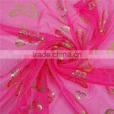 Imitation Silk Scarves & Wraps Rectangle Golden Fuchsia Butterfly China Scarf thumbnail-2
