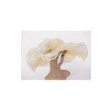 16cm Soft Wavy Brim Ladies Tea Party Hats / Sinamay Tea Party Hats For Girls thumbnail-1