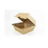 Folding Kraft Paper Recyclable Retro Hamburger Box , Customized Pre-assembled